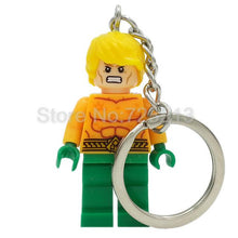 Marvel Super Hero Keychains Single Sale figure Superman Mr Fantastic Cyclops Arrow The Falcon Key Ring Blocks Toys For Childen