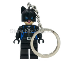 Marvel Super Hero Keychains Single Sale figure Superman Mr Fantastic Cyclops Arrow The Falcon Key Ring Blocks Toys For Childen