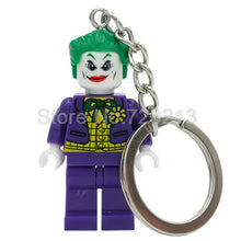 Marvel Super Hero Keychains Single Sale figure Superman Mr Fantastic Cyclops Arrow The Falcon Key Ring Blocks Toys For Childen
