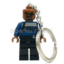 Marvel Super Hero Keychains Single Sale figure Superman Mr Fantastic Cyclops Arrow The Falcon Key Ring Blocks Toys For Childen