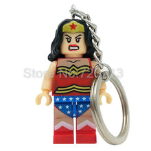 Marvel Super Hero Keychains Single Sale figure Superman Mr Fantastic Cyclops Arrow The Falcon Key Ring Blocks Toys For Childen
