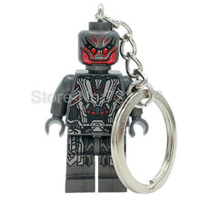 Marvel Super Hero Keychains Single Sale figure Superman Mr Fantastic Cyclops Arrow The Falcon Key Ring Blocks Toys For Childen