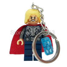 Marvel Super Hero Keychains Single Sale figure Superman Mr Fantastic Cyclops Arrow The Falcon Key Ring Blocks Toys For Childen