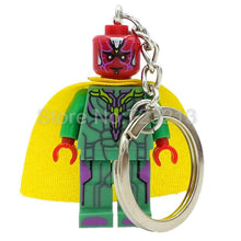 Marvel Super Hero Keychains Single Sale figure Superman Mr Fantastic Cyclops Arrow The Falcon Key Ring Blocks Toys For Childen