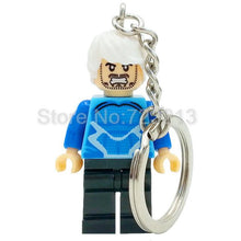 Marvel Super Hero Keychains Single Sale figure Superman Mr Fantastic Cyclops Arrow The Falcon Key Ring Blocks Toys For Childen