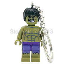 Marvel Super Hero Keychains Single Sale figure Superman Mr Fantastic Cyclops Arrow The Falcon Key Ring Blocks Toys For Childen