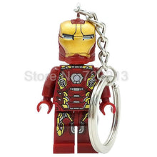Marvel Super Hero Keychains Single Sale figure Superman Mr Fantastic Cyclops Arrow The Falcon Key Ring Blocks Toys For Childen