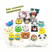 2018  New Anime hello kitty Cartoon Garfield Key Cover cute Garfield  Mario Keychain Marvel Silicone Holder minie key Ring
