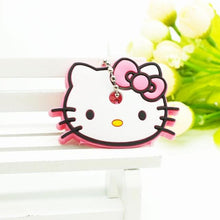 2018  New Anime hello kitty Cartoon Garfield Key Cover cute Garfield  Mario Keychain Marvel Silicone Holder minie key Ring