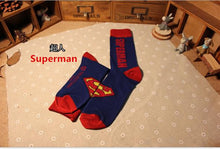 Marvel Comics Hero Knee-High Sock Iron Man Captain America The Hulk Batman Superman Spiderman Cartoon Pattern Casual Sock
