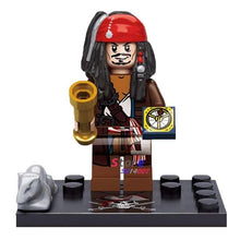 Single Captain Pirates of The Caribbean Jack Sparrow Elizabeth Mermaid David building blocks models bricks toys for children kit