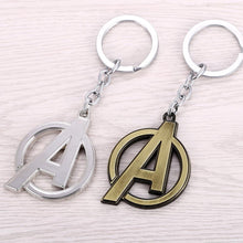 Dropshipping Movie Jewelry Marvel Super Heroes The Avengers Logo Style Metal Pendant Keychains Letter A Key Chain Wholesale