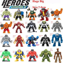 Single Sale Large Big Size Marvel Super Heroes Thanos Hulk Venom Ironman  Ninja Dogshank Building Blocks Toys for children